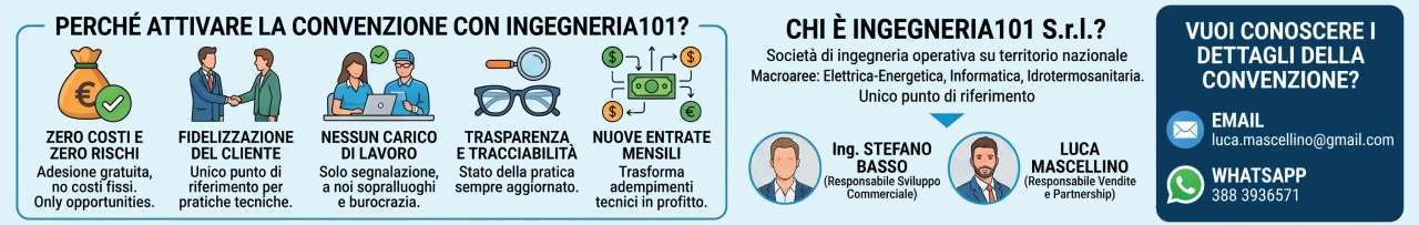 Servizi tecnici in convenzione con Ingegneria101 S.r.l. | luca.mascellino@gmail.com