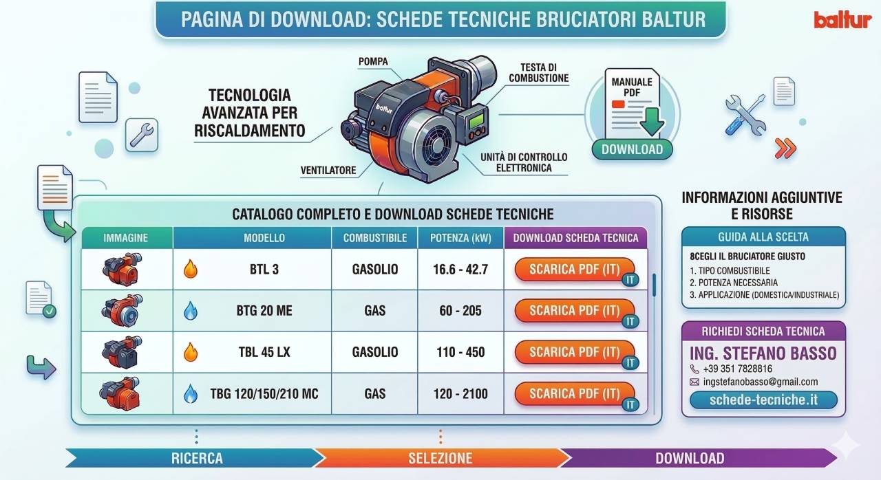 Documentazione tecnica bruciatori Baltur