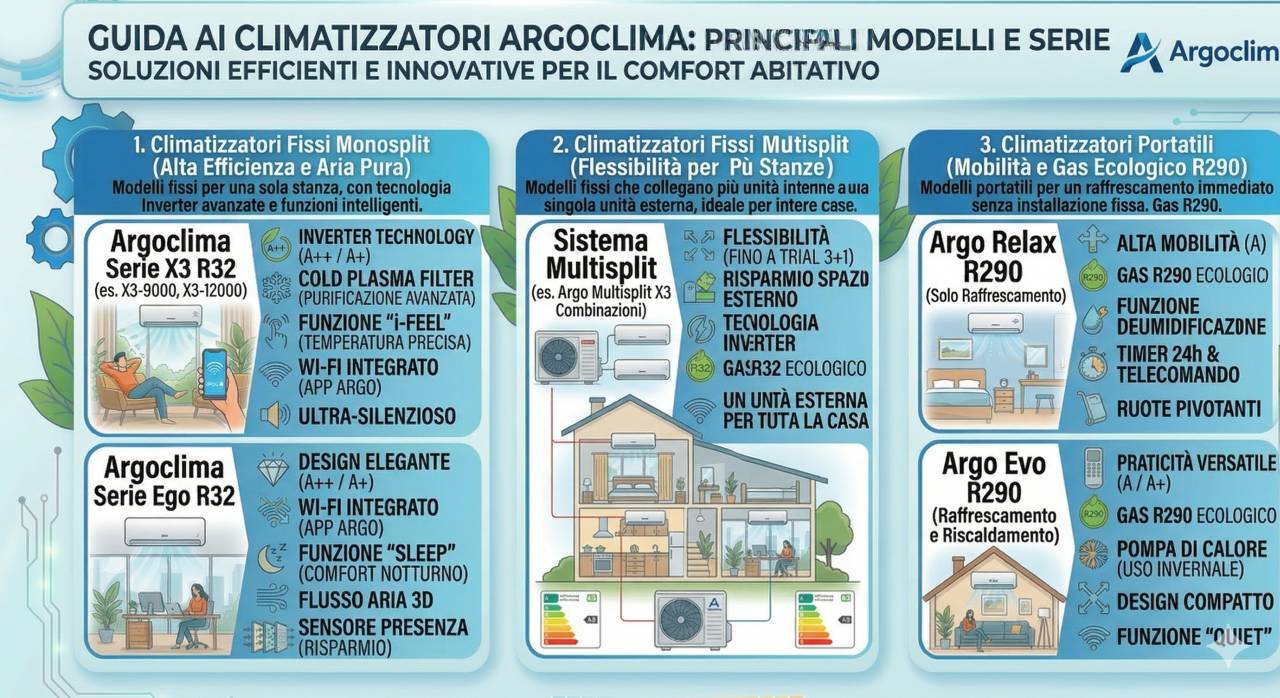 Documentazione tecnica climatizzatori Argoclima liberamente scaricabile
