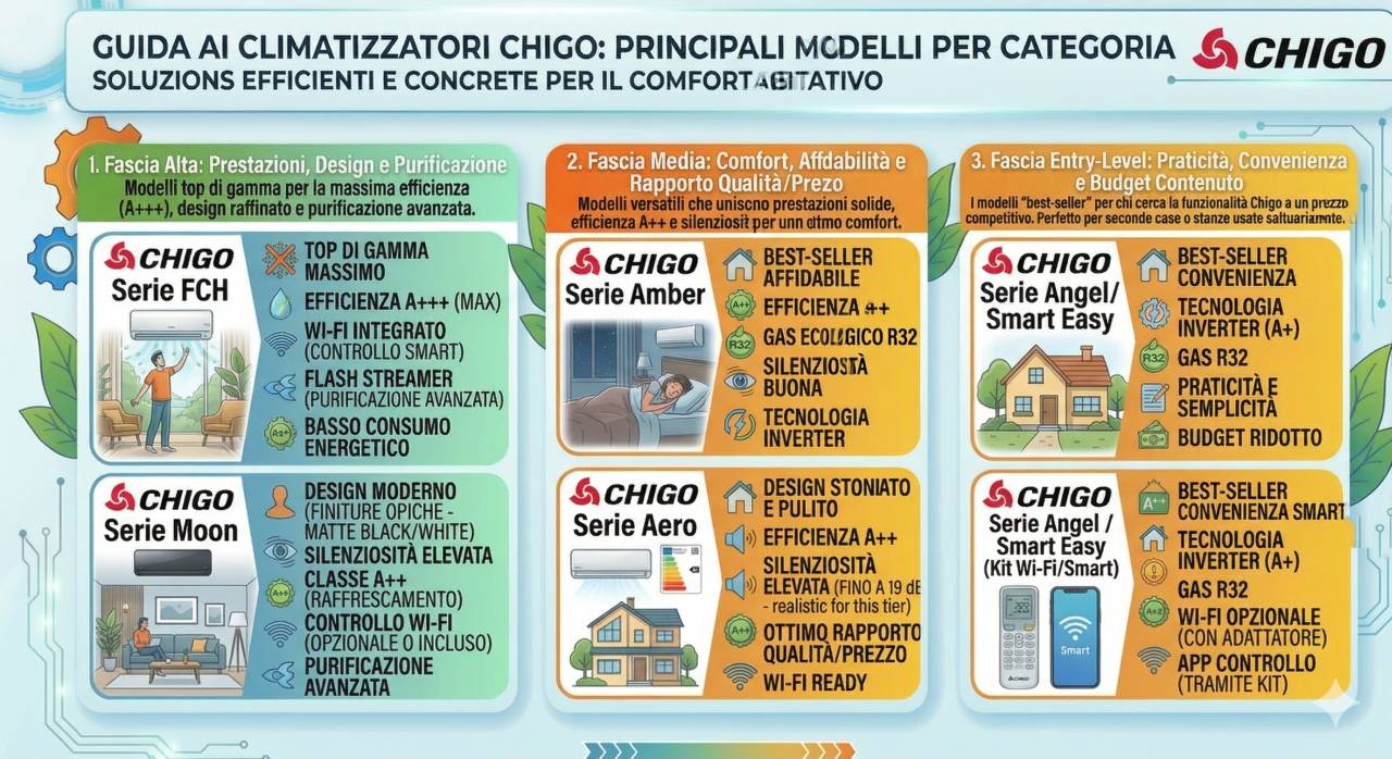 Documentazione tecnica climatizzatori Chigo liberamente scaricabile