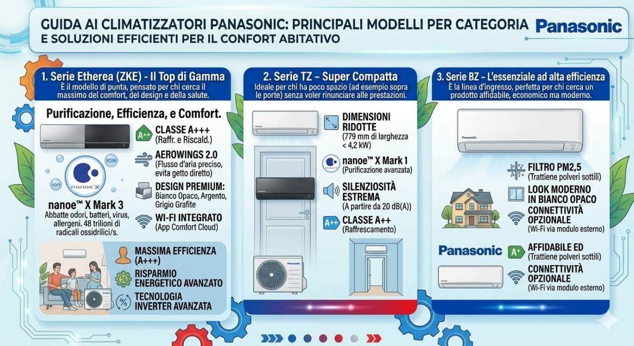 Documentazione tecnica climatizzatori Panasonic liberamente scaricabile da questa pagina
