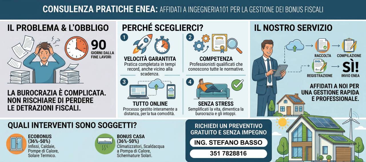 Infografica Pratiche ENEA | Ing. Stefano Basso di Ingegneria101 Srl